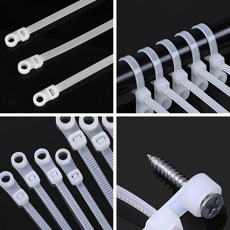 固定头尼龙扎带4.8x200和尼龙厂家翰带塑料定位扎螺丝卡扣批发孔