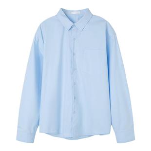 GENESISBOY 2/17 00:00 基础款百搭时髦感宽松纯色长袖衬衫男女款