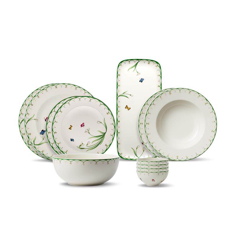 【女王节礼物】villeroyboch德国唯宝溢彩春日餐具碗盘套装釉中彩