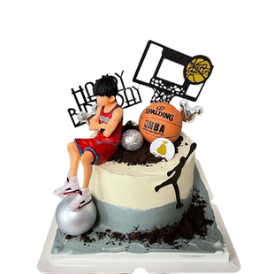灌篮高手篮球蛋糕装饰摆件坐姿樱木花流川枫手办男孩生日烘焙公仔
