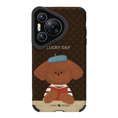 蓝帽小狗适用华为pura70手机壳P40Pro新mate80素皮全包pura80pro防摔p60高级20Pro超薄P50文艺作家爆款保护套