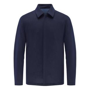 【鹅绒内胆】emz鄂尔多斯冬季商务翻领保暖羊毛夹克羽绒服外套男