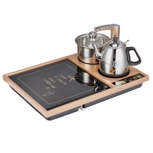 烧水茶台烧水壶一体镶嵌入实木岩板大理石茶盘52*37自动上水家用