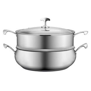 顺发蒸锅福享28cm欧式汤锅双层蒸锅火锅304不锈钢电磁炉通用包邮