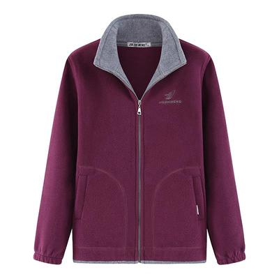 秋冬中老年风加厚开衫外套抓绒衣