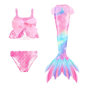 美人鱼尾巴儿童泳衣宝宝公主裙人鱼游泳服装女童温泉潜水洋气衣服