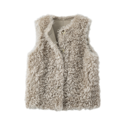 定制进口托卡皮毛一体皮草马甲