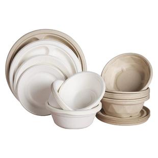 一次性碗食品级家用饭碗耐高温加厚可降解餐具纸碗聚餐即弃碗碟盘