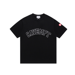 新款日系潮牌 CAVEMPT 贴布刺绣字母时尚宽松短袖男女日常百搭T恤