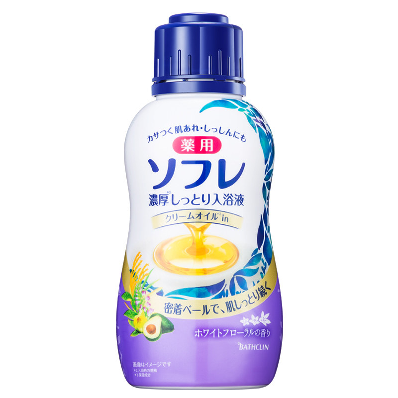 巴斯克林舒芙蕾入浴液沐浴露白色花香泡澡盐奶浴日本进口保湿美白