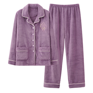 睡衣女款秋冬季珊瑚绒加绒加厚法兰绒冬款2026新款娇嫩家居服冬天