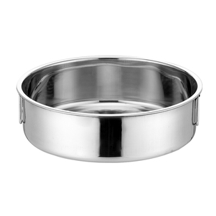 港式平底糕盘不锈钢蒸菜盘加深无孔直身盘凉皮锣锣蒸盘双耳蒸糕盆