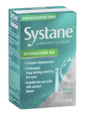 新西兰思然Systane玻璃酸钠长效保湿眼药水小包装30个27年5月过期