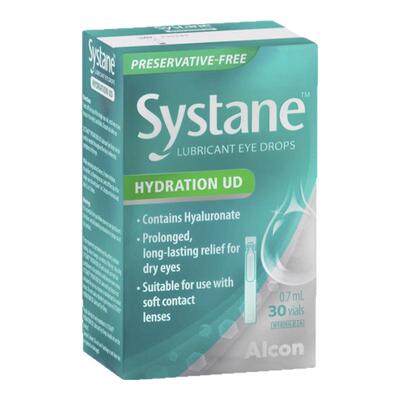 新西兰思然Systane玻璃酸钠长效保湿眼药水小包装30个27年5月过期