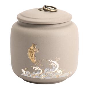 陶瓷茶叶罐大中小号家用防潮密封罐红茶白茶龙井绿茶储存罐药膏罐
