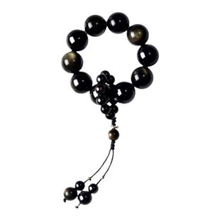 黑曜石手捻女男黑耀石指尖文玩民族风手链串绕指柔吊坠金曜石手持