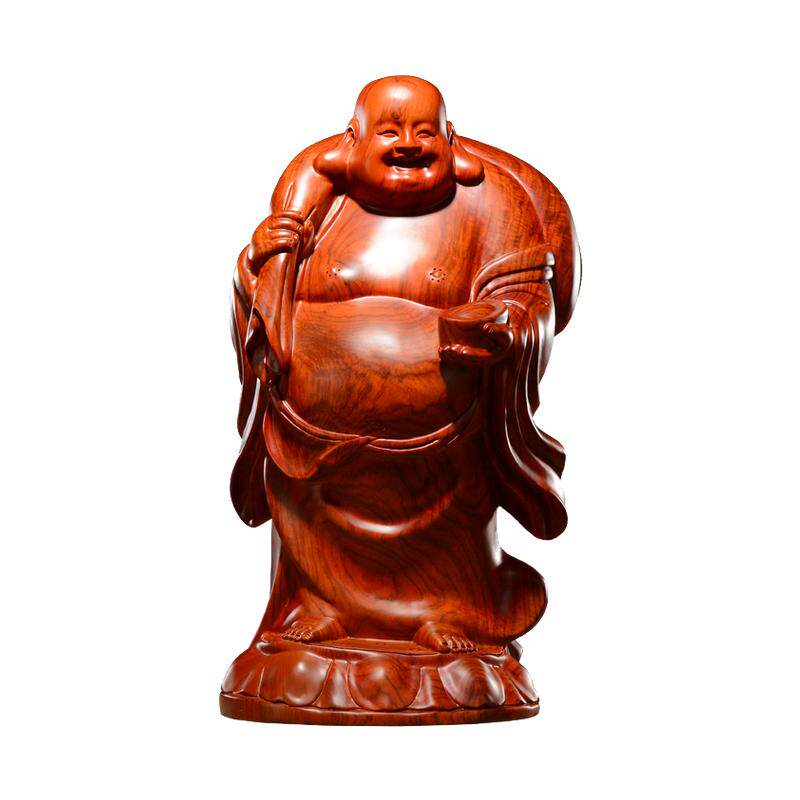弥勒佛像客厅供奉礼品黄花梨木雕