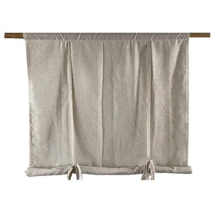 窗帘成品简约粗麻卷帘麻绳麻布门帘挂帘半帘升降 罗马帘可定做