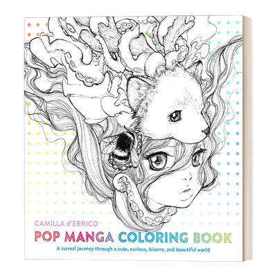 英文原版 Pop Manga Coloring Book 流行漫画涂色书 乔·舒斯特漫画大奖得主Camilla d'Errico 英文版 进口英语原版书籍
