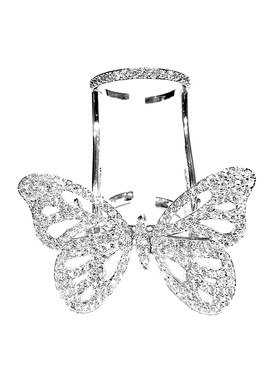 微镶锆石镂空灵动蝴蝶翅膀戒指环