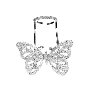 欧美高端定制微镶锆石镂空新异灵动蝴蝶翅膀可动开口可调节戒指环