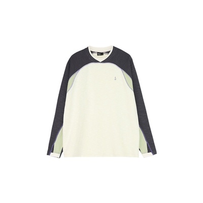 咆哮野兽长袖圆领撞色运动t恤