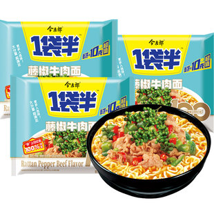 今麦郎藤椒方便面牛肉面一袋半泡面整箱批发大分量办公室宿舍速食