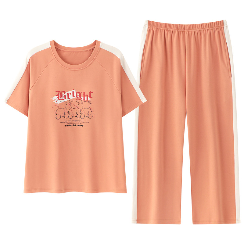 康谊纯棉短袖七分裤家居服女
