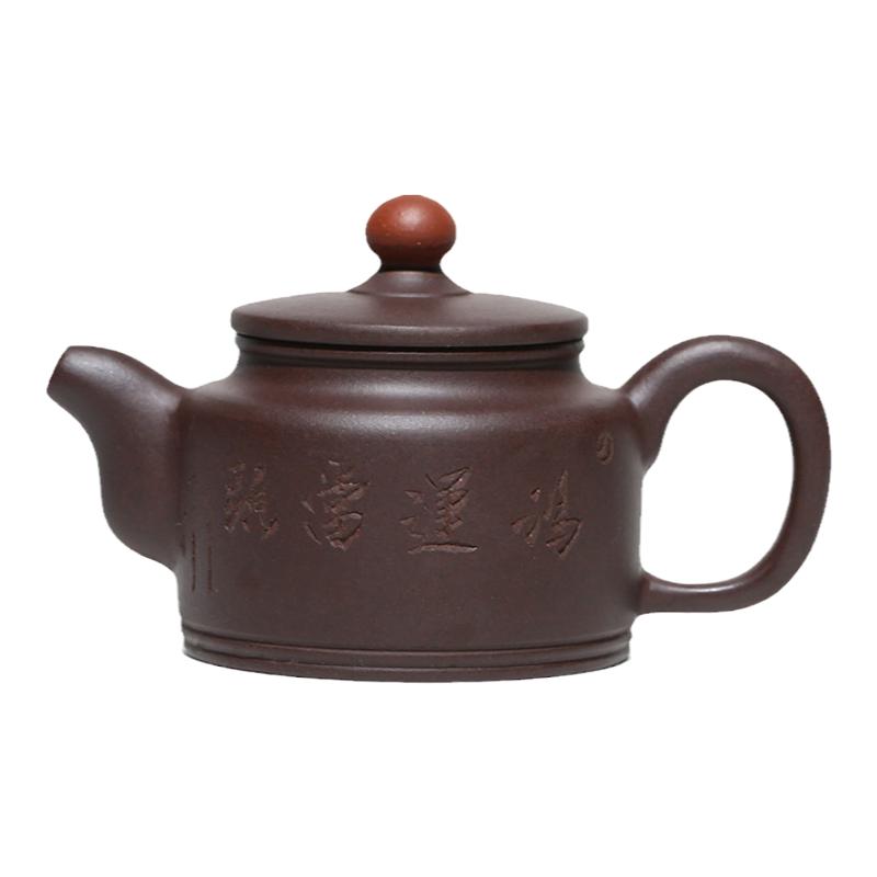 复古原矿老紫泥手工制作德钟壶