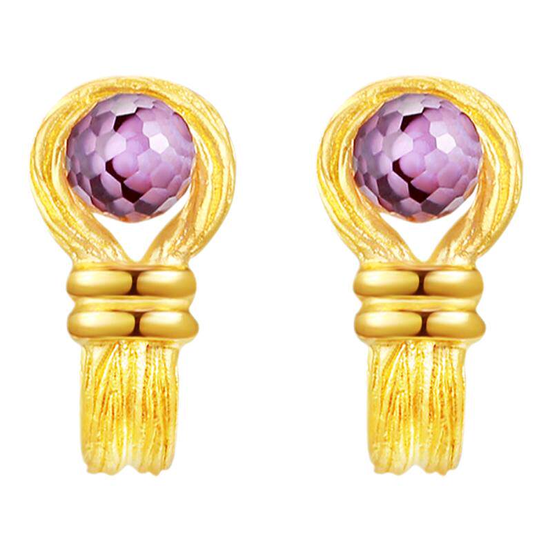 justgold镇金店黄金足金耳环