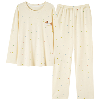 【浪莎】官方正品纯棉长袖睡衣女