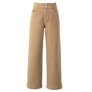 女士新款女裤卡其色裤子小个子休闲裤高腰阔腿裤女春秋宽松直筒裤