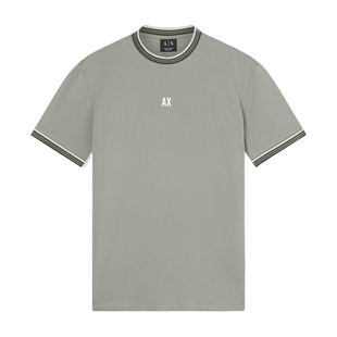 ARMANI EXCHANGE/阿玛尼夏季新款男圆领短袖正肩印花撞色纯棉T恤