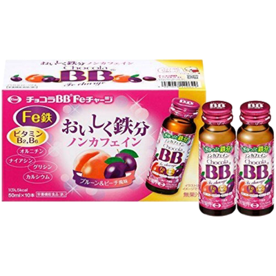 日本代购chocola BB 新品 Fe铁分补充维生素B 西梅桃子10支拼邮