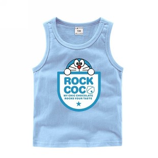 背心纯棉童装新款男童女童叮当无袖儿童机器猫哆啦a梦卡通打底衫