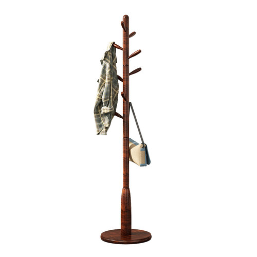 床尾晚上放衣服神器实木衣架落地卧室简易衣帽架儿童家用挂衣架