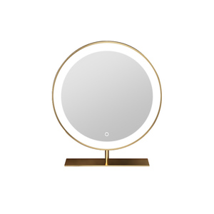 LED梳妆镜智能大圆镜卧室充电美妆镜网红镜子台式桌面化妆镜带灯