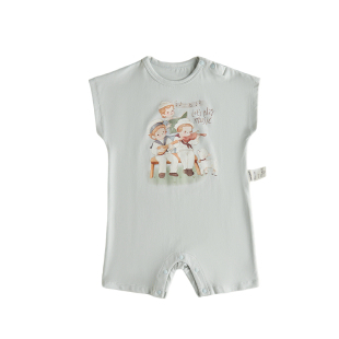 【新品】Oak Family夏季婴儿短袖连体衣宝宝速干爬服新生幼儿衣服