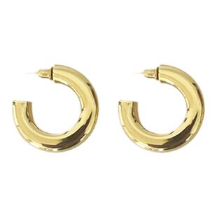 PAUSA ANN 8mm极简空心经典高级通勤圆环耳钉