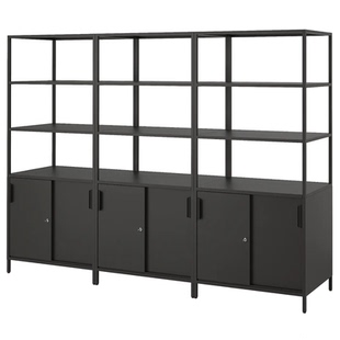 宜家代购特罗滕柜子组合白色黑色现在简约整理柜文件柜办公储物柜