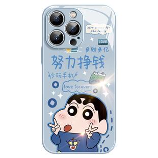 适用苹果16手机壳iPhone15promax努力蜡笔小新13全包15高级感14硅胶11新款2025爆款12防摔卡通xsmax套x女款外