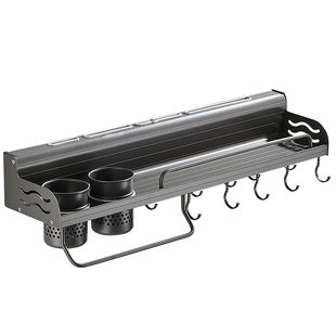 厨房挂件太空铝置物架调味料用品整理架调味刀架收纳壁挂免打孔