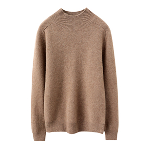 爆款~100%纯山羊绒衫女加厚半高领打底衫秋冬新款纯色毛衣女