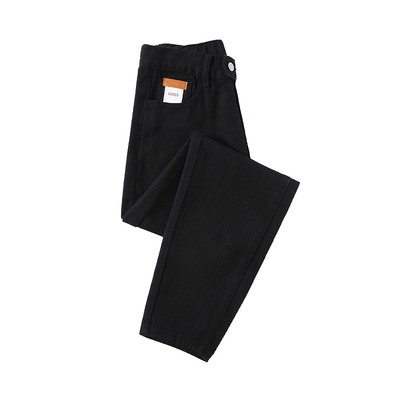 松紧腰老爹牛仔裤女梨型身材裤子