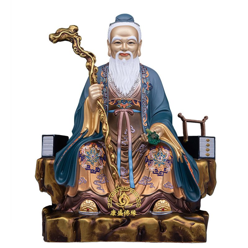 黄铜药王爷神像药店家用中式摆件