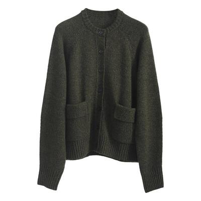 塬纱~羊毛花纱针织毛衣外套女