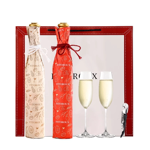 【自营】法国甜红葡萄酒甜白葡萄酒甜型女士晚安酒礼盒装赠香槟杯