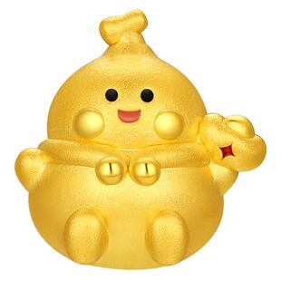 潮宏基小胖葫足金串珠黄金转运珠5D硬金手绳葫芦手链元宝礼物女