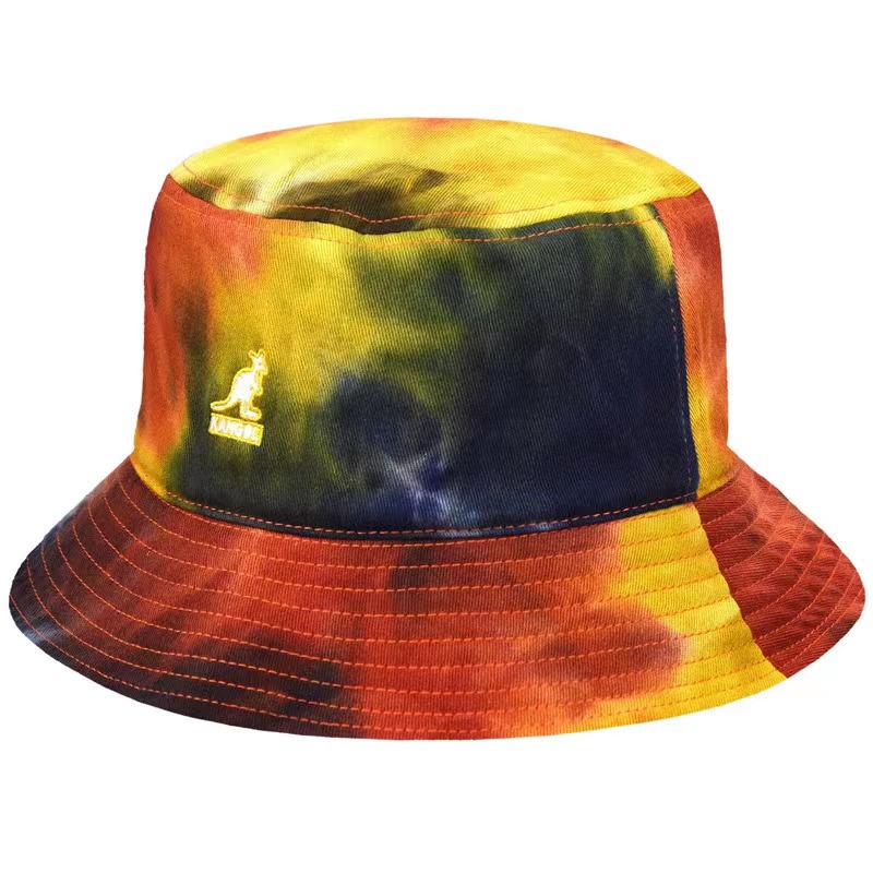 Kangol Tie Dye Bucket Hat袋鼠扎染男女同款帆布盆帽平顶渔夫帽