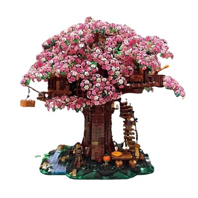 樱花树屋积木2025新款兼容乐高玩具女孩礼物益智拼装建筑街景拼图